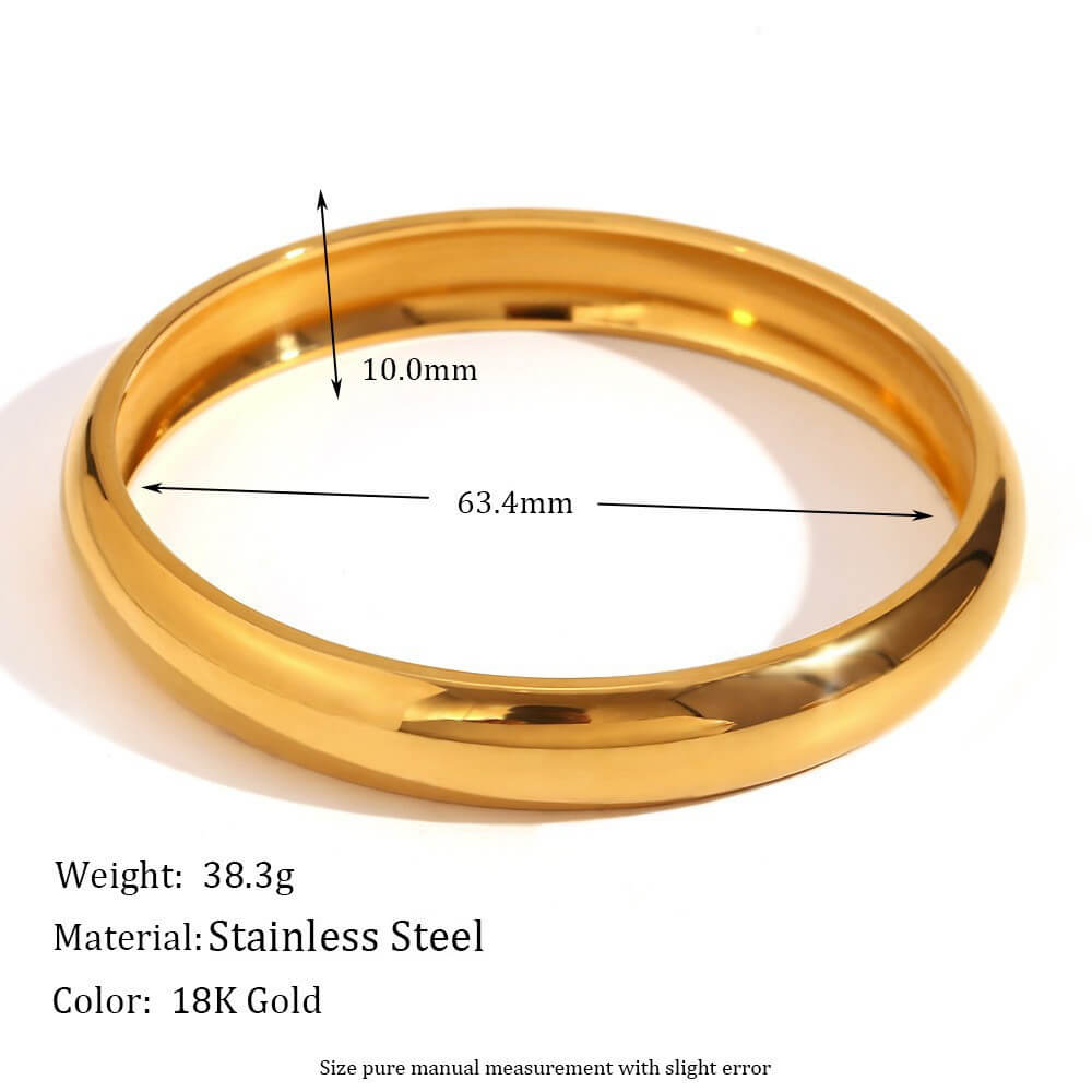 Minimalist Smooth Stainless Steel Chunky Bangle