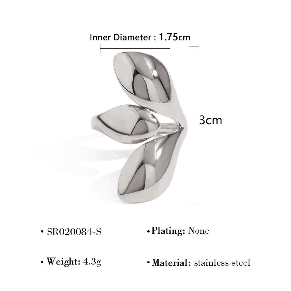 Chunky Liquid Metal Open Statement Ring