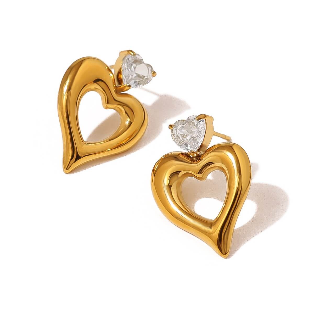 Golden Crystal Heart Jewelry Collection