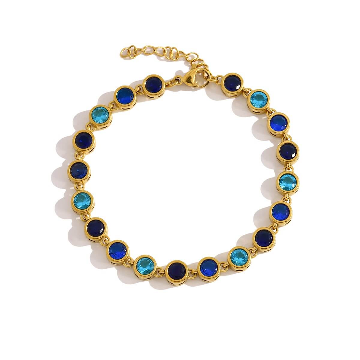 Colorful Zircon Stainless Steel Tennis Bracelet