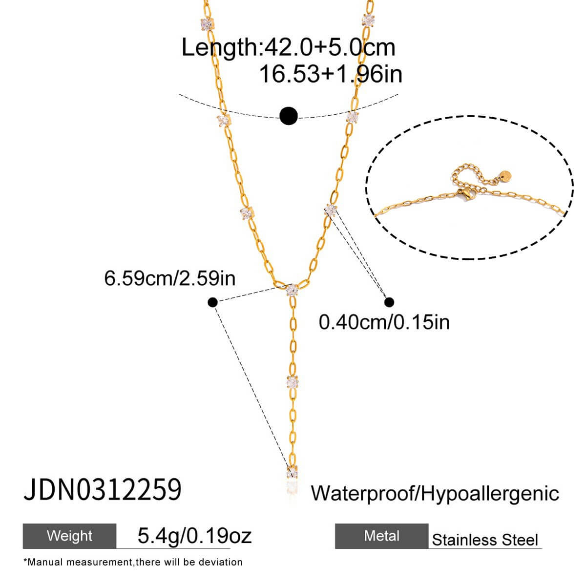18K Gold Natural Stone Beaded Necklace