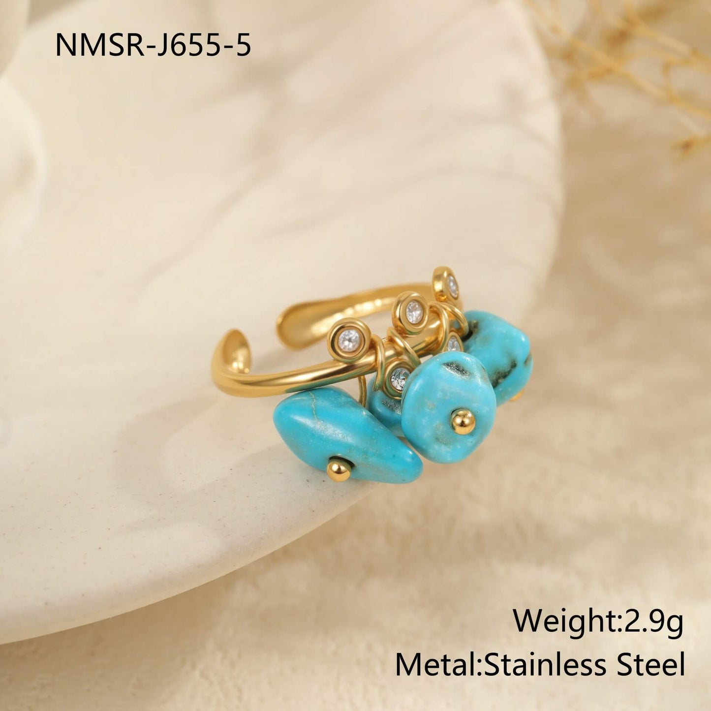 Gold Turquoise Statement Ring
