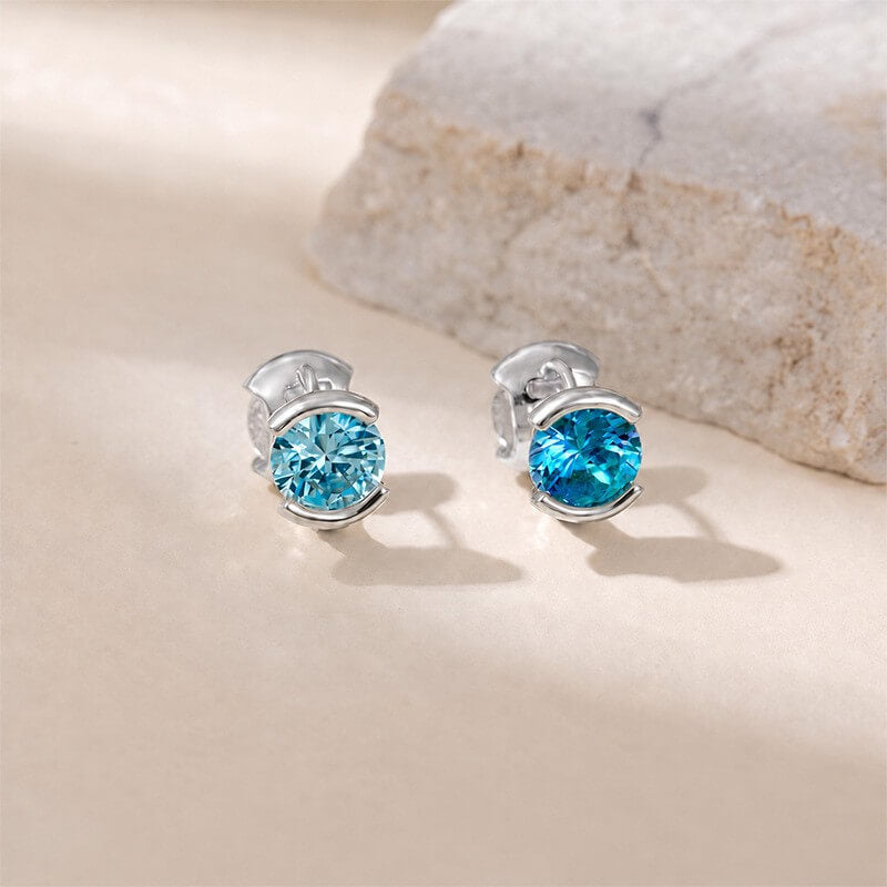 14K Gold Plated Brass Sparkling CZ Huggie Earrings