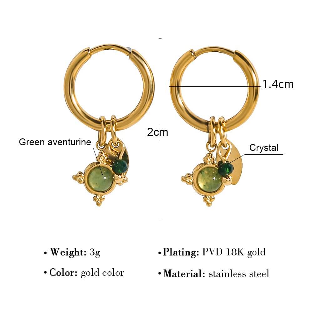 Celadon Celestial Starburst Hoop Earrings