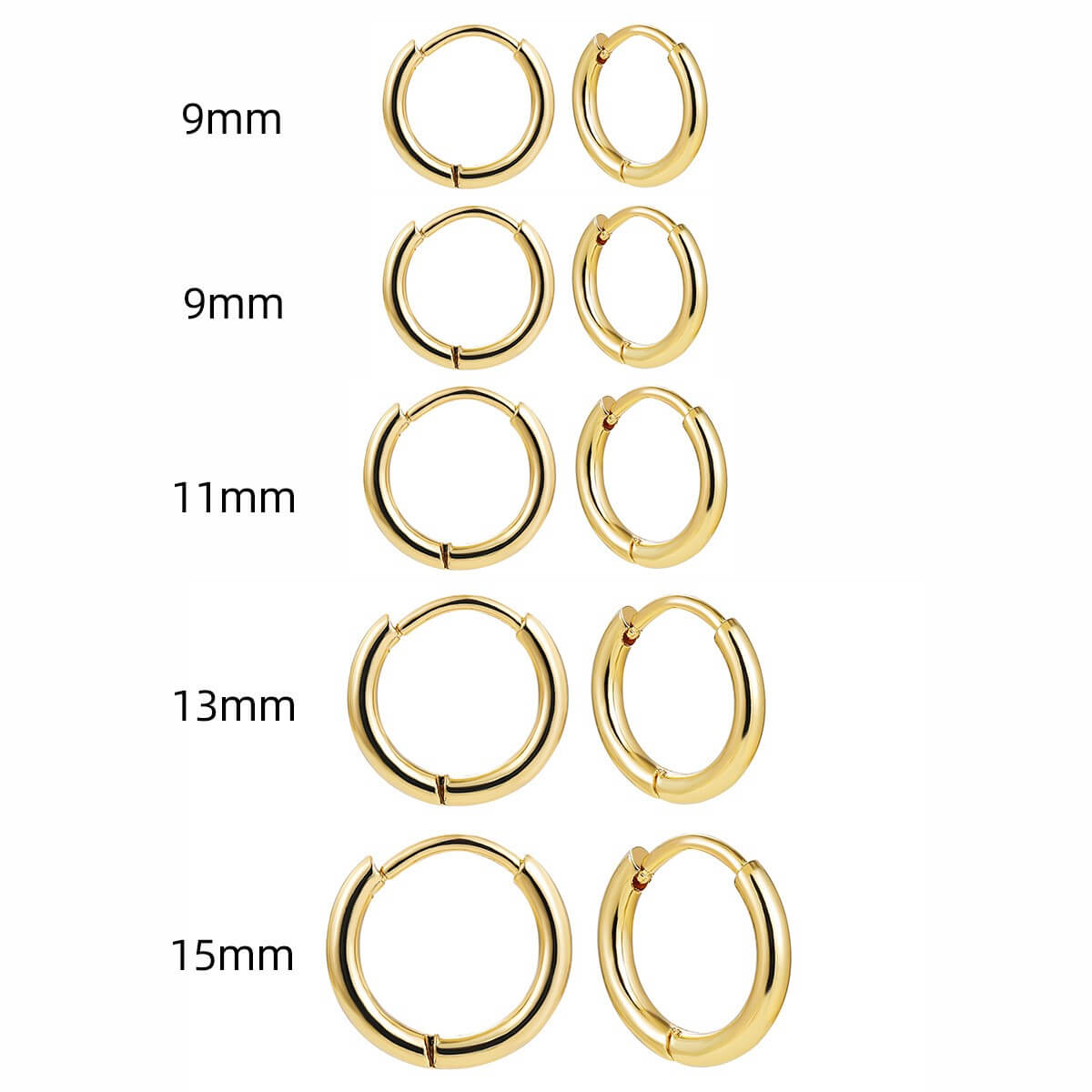 Classic Minimalist Gold Hoop Earrings - 18K Gold Plated Brass