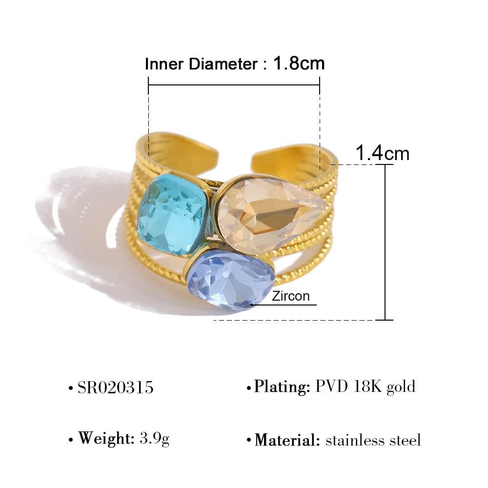Colorful CZ Zircon Rings