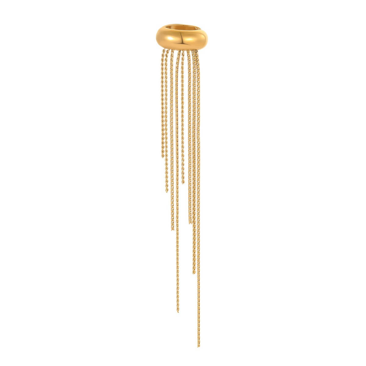 Non-Pierced Gold Chain Tassel Ear Cuff