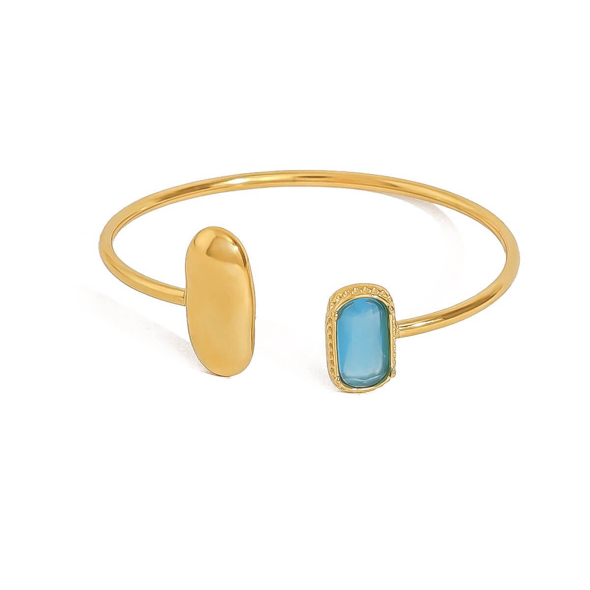 Asymmetric Zircon Open Cuff Bangle