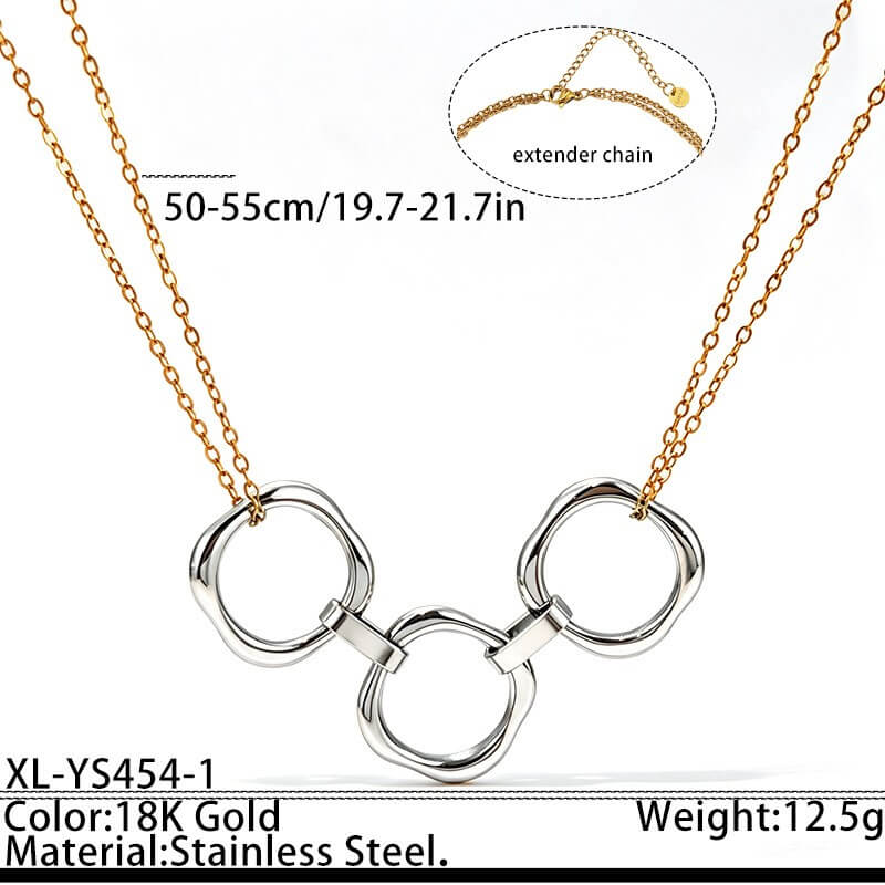 18K Gold Two-Tone Circle Link Jewelry Collection