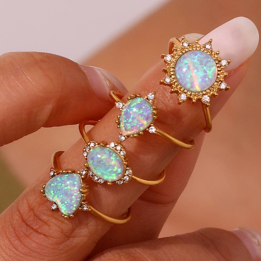 Vintage Opal Gold Statement Ring