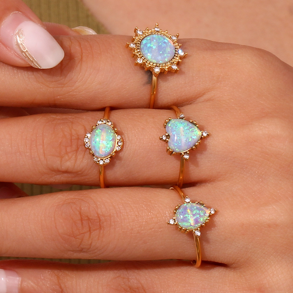 Vintage Opal Gold Statement Ring