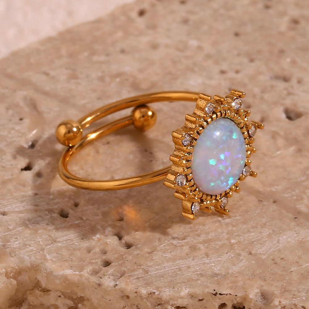Vintage Opal Gold Statement Ring