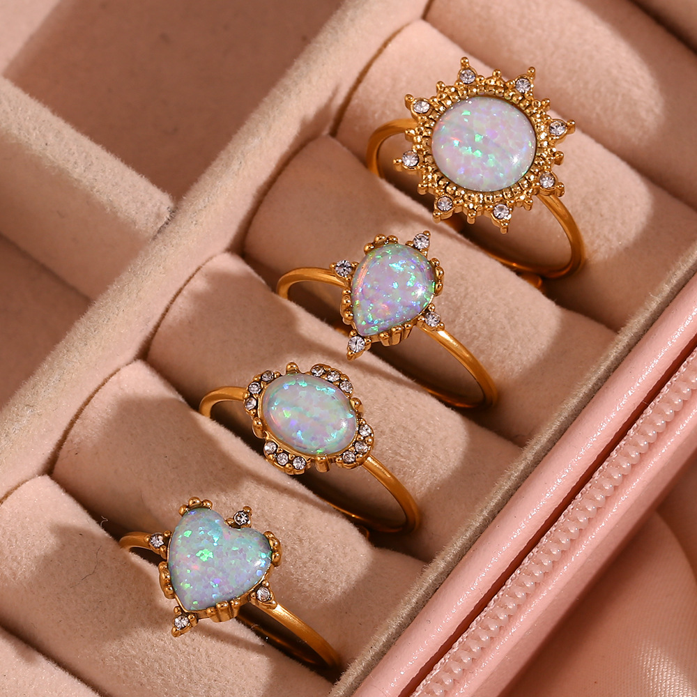 Vintage Opal Gold Statement Ring