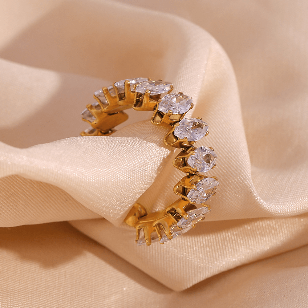 Marquise Zircon Open Bangle & Ring Collection
