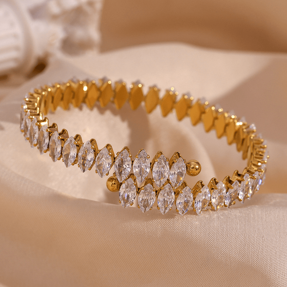 Marquise Zircon Open Bangle & Ring Collection