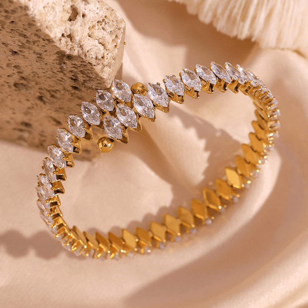 Marquise Zircon Open Bangle & Ring Collection