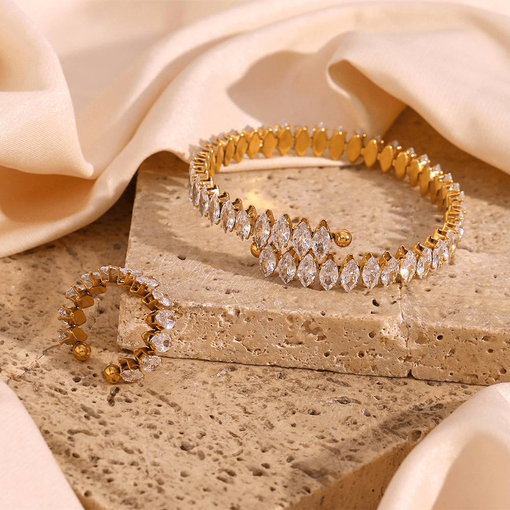 Marquise Zircon Open Bangle & Ring Collection