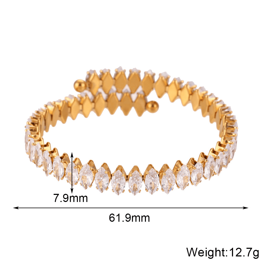 Marquise Zircon Open Bangle & Ring Collection