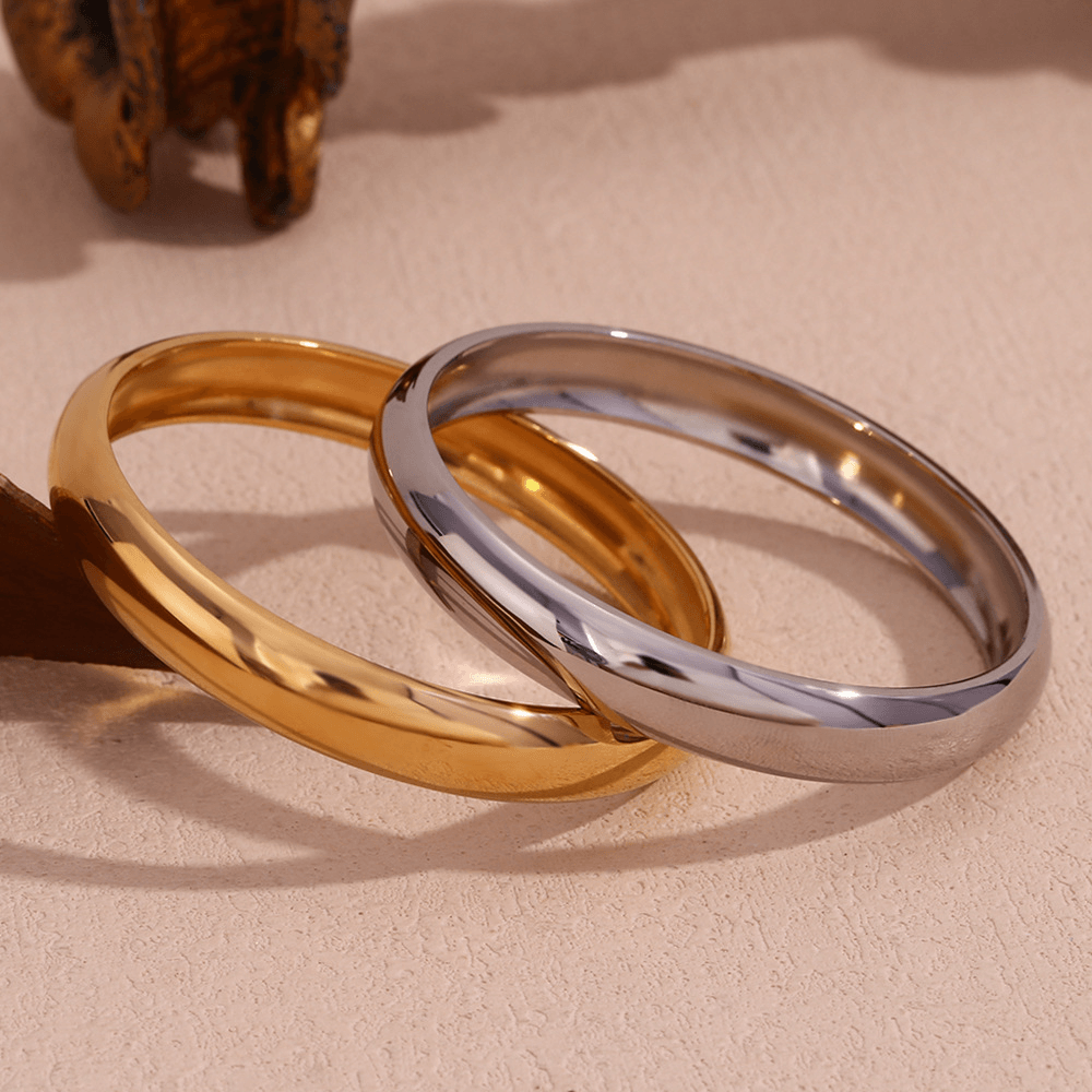 Minimalist Smooth Stainless Steel Chunky Bangle