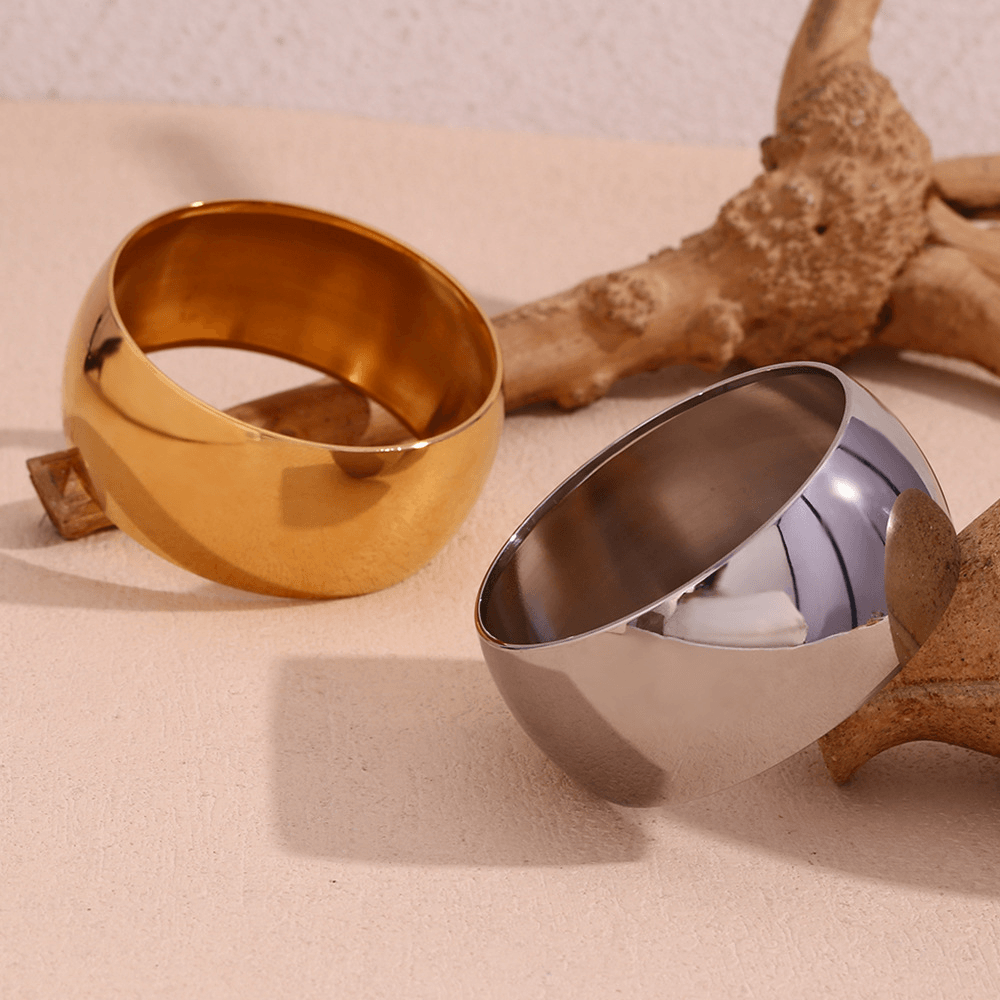 Minimalist Smooth Stainless Steel Chunky Bangle