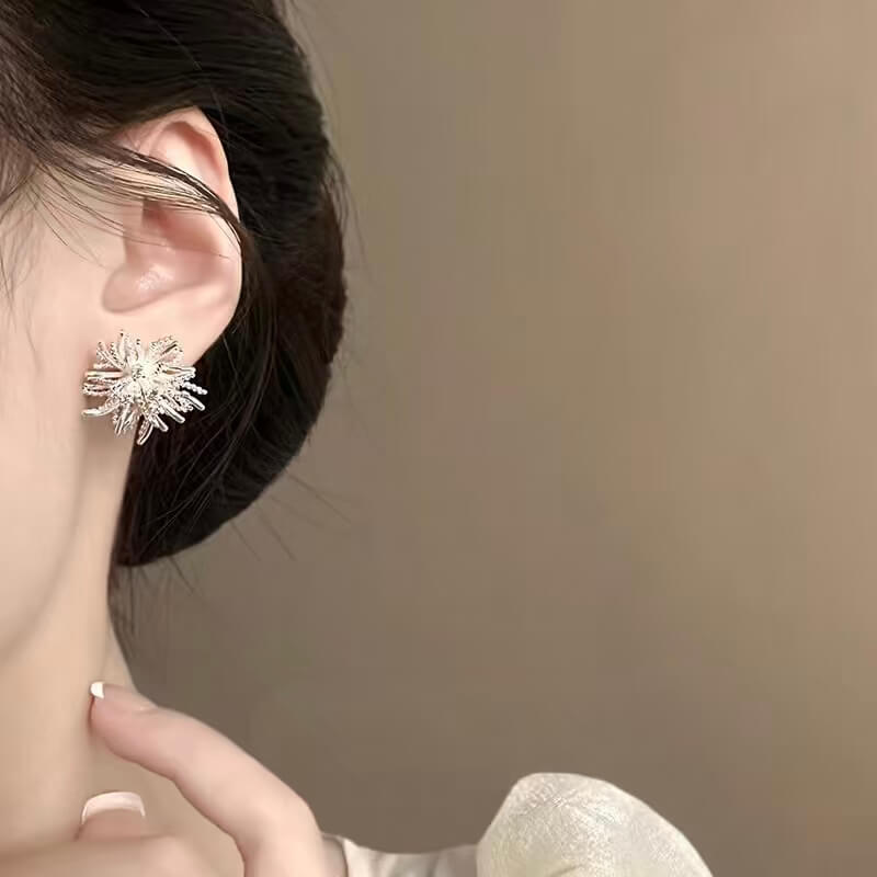 Burst Fireworks Cluster Stud Earrings