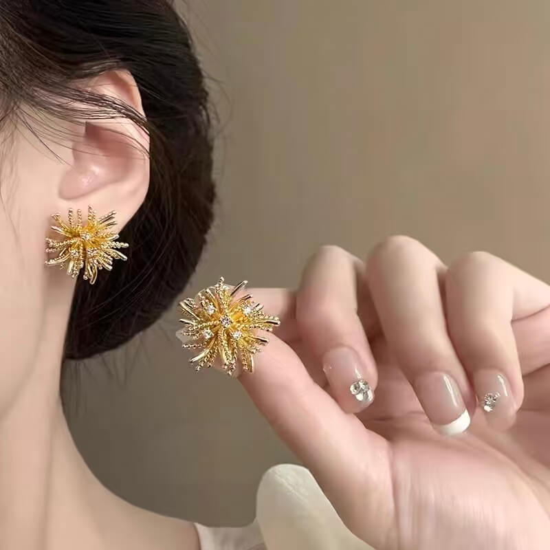 Burst Fireworks Cluster Stud Earrings