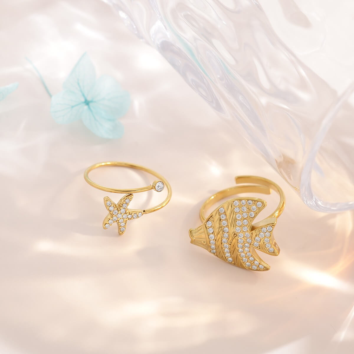 Gold Ocean Open Ring