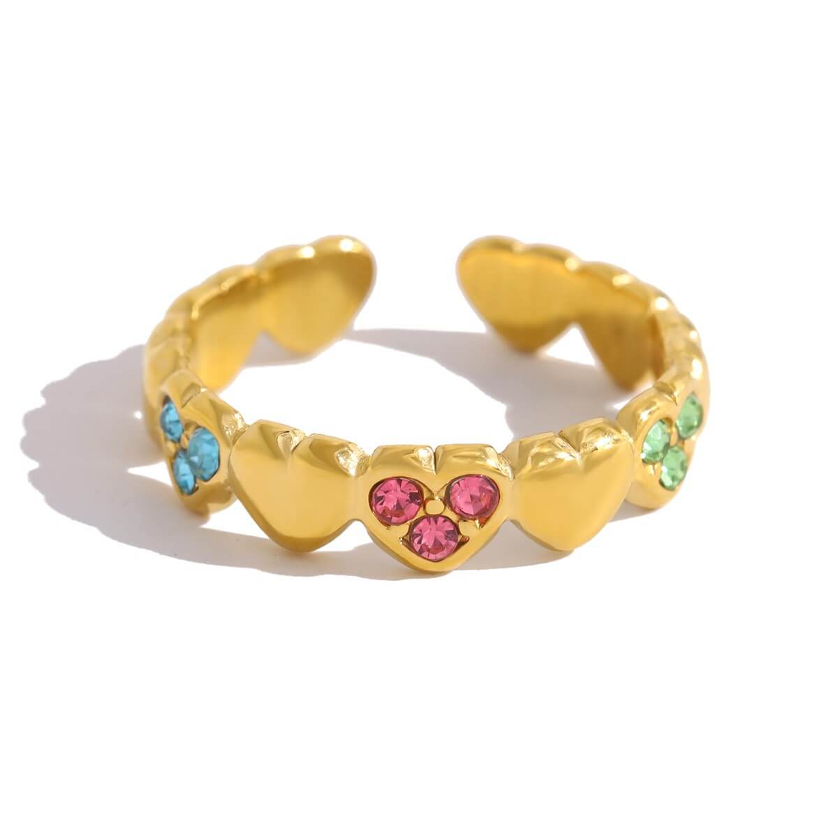 Vintage Rainbow Crystal Open Ring