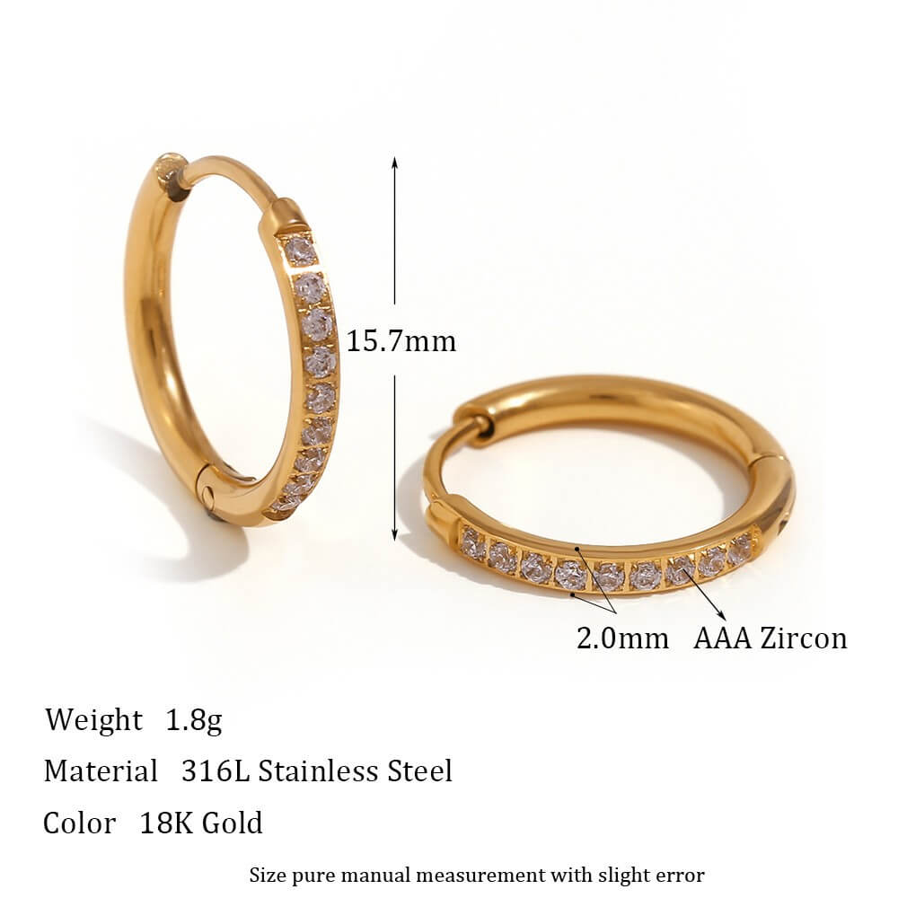 Minimalist Zircon Eternity Huggie Hoops