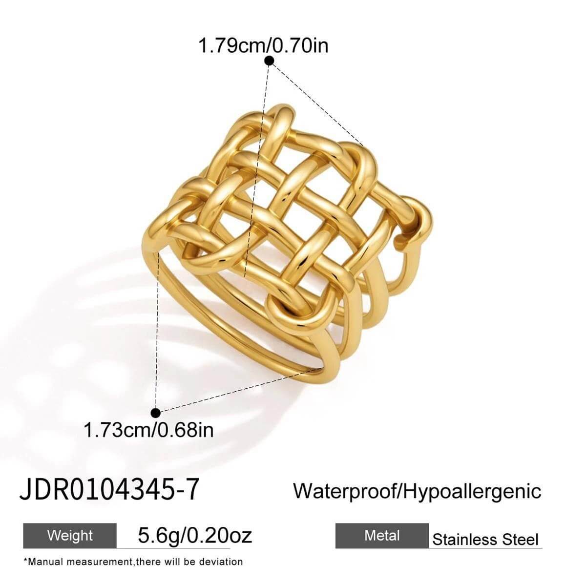 18K Gold Plated Stainless Steel Statement Rings