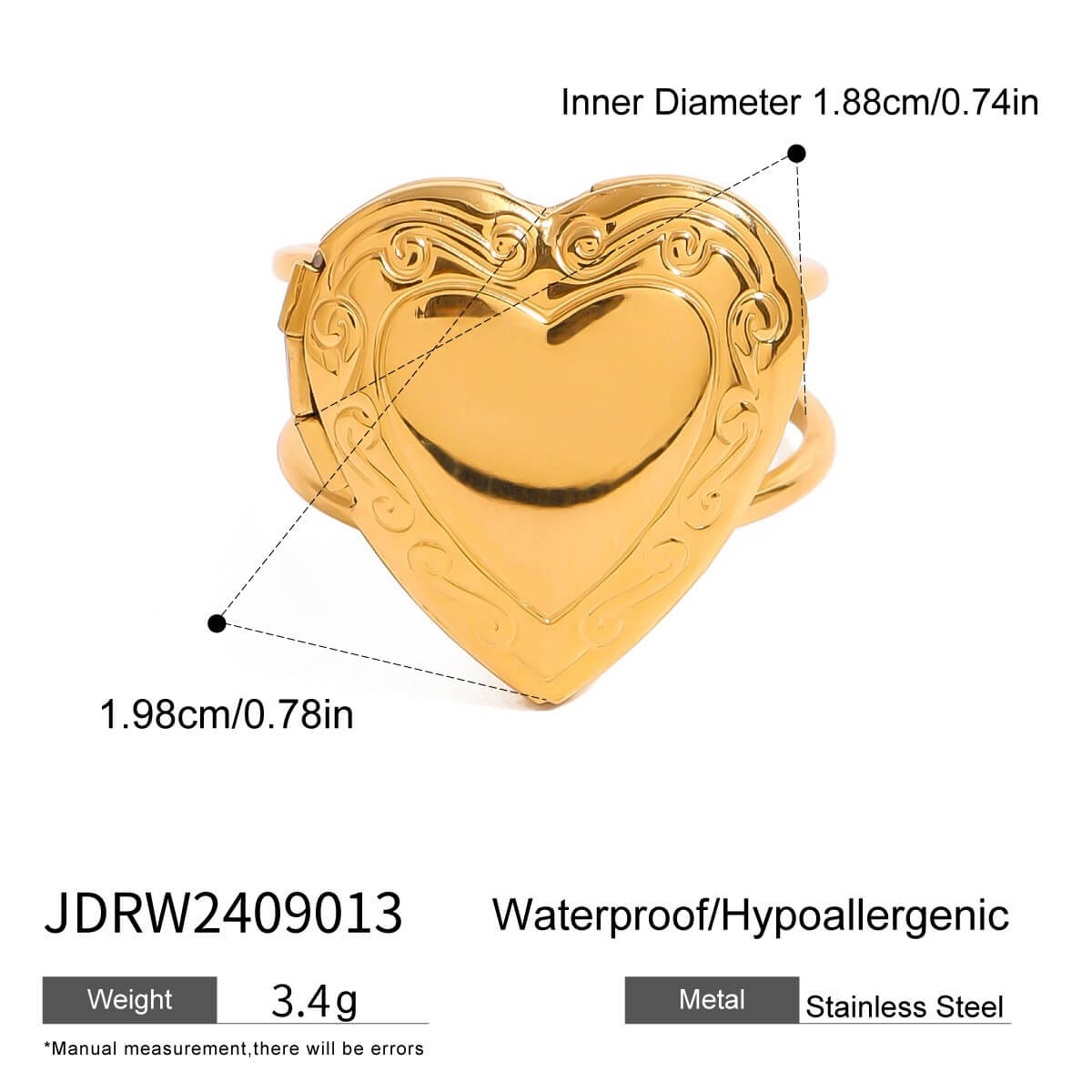18K Gold Plated Stainless Steel Statement Rings