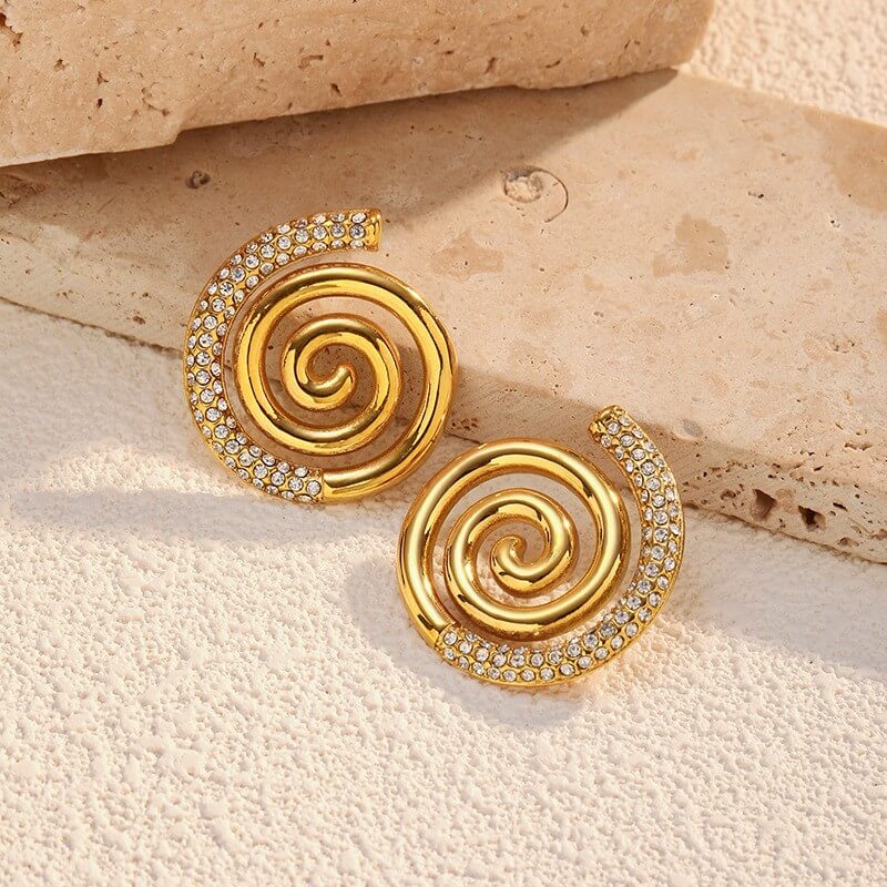 French Retro Chunky Gold Drop Earrings Collection