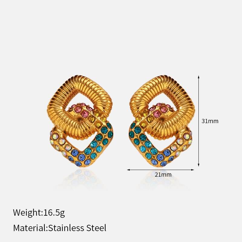 French Retro Chunky Gold Drop Earrings Collection