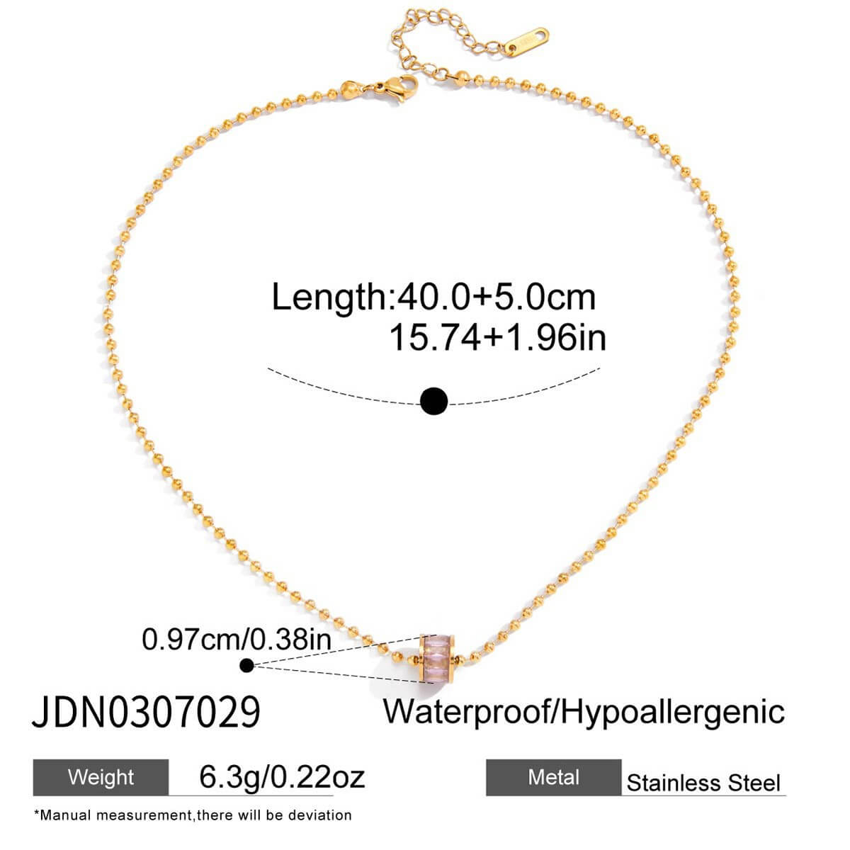 18K Gold Cylinder Charm Necklace