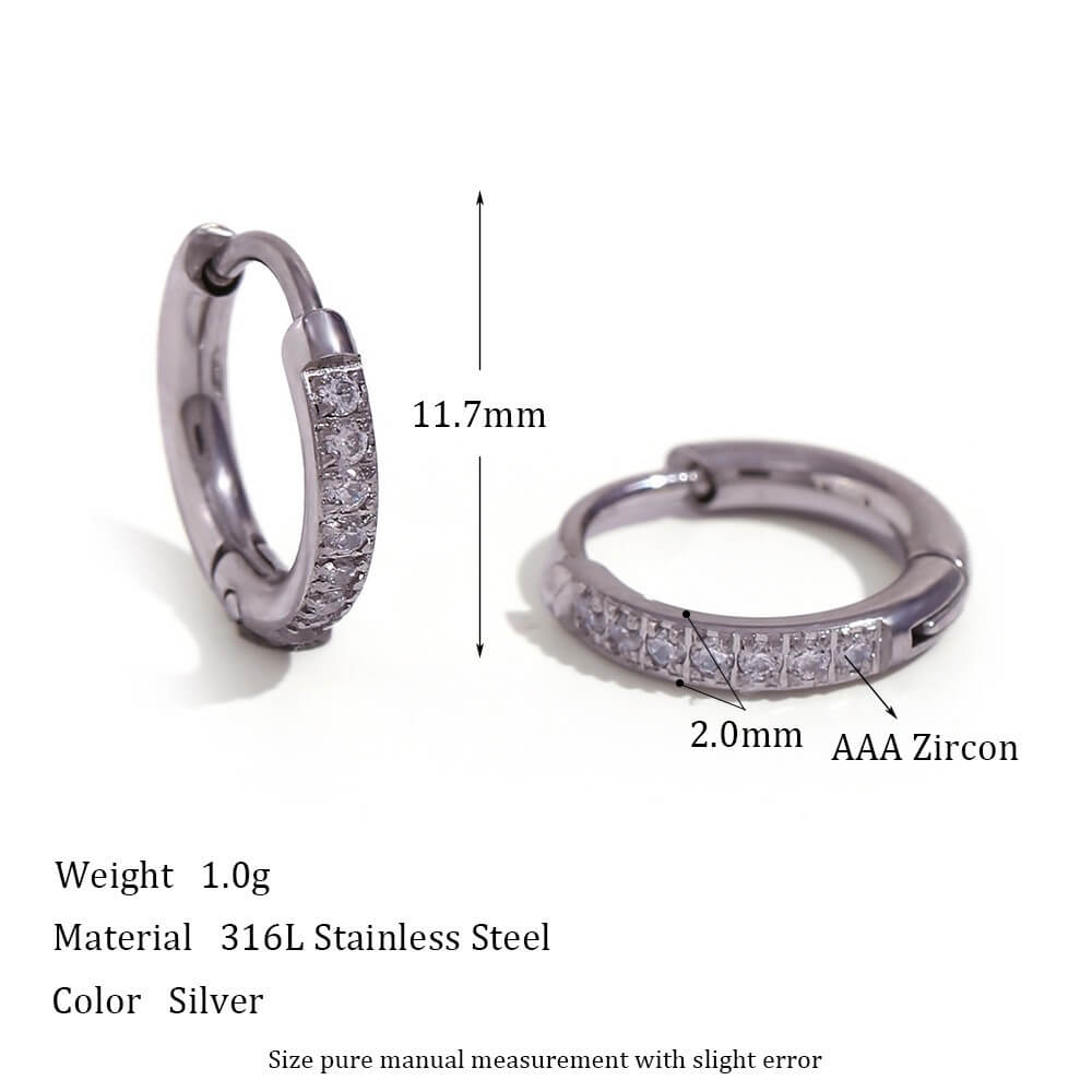 Minimalist Zircon Eternity Huggie Hoops
