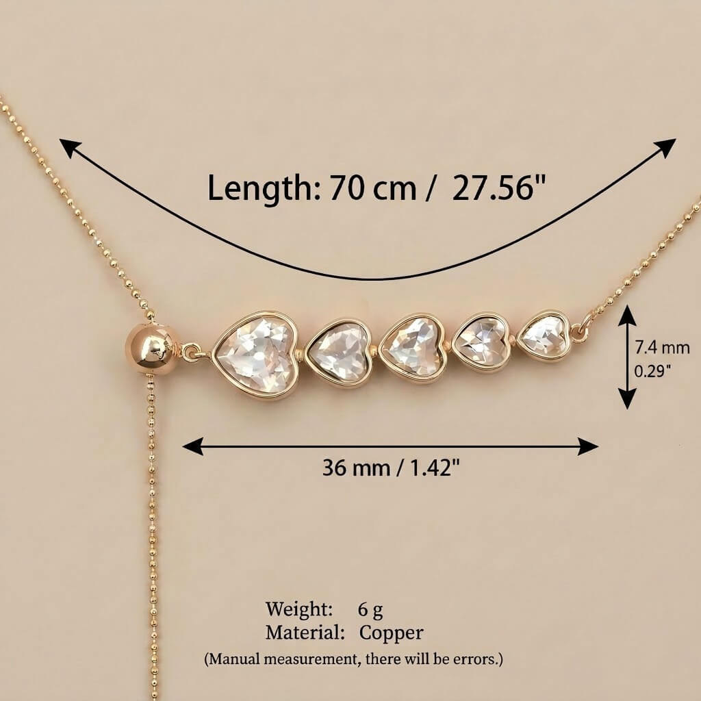 CZ Heart Pendant Chain Necklace