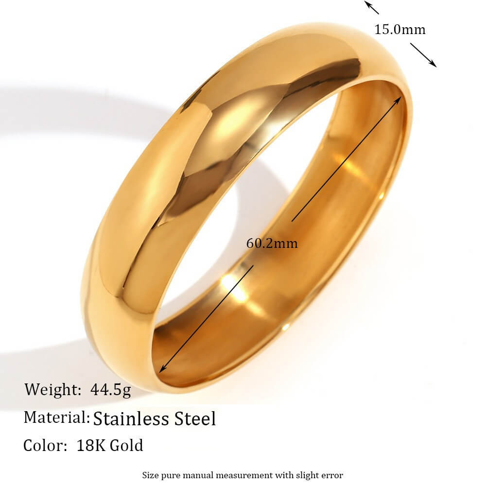 Minimalist Smooth Stainless Steel Chunky Bangle