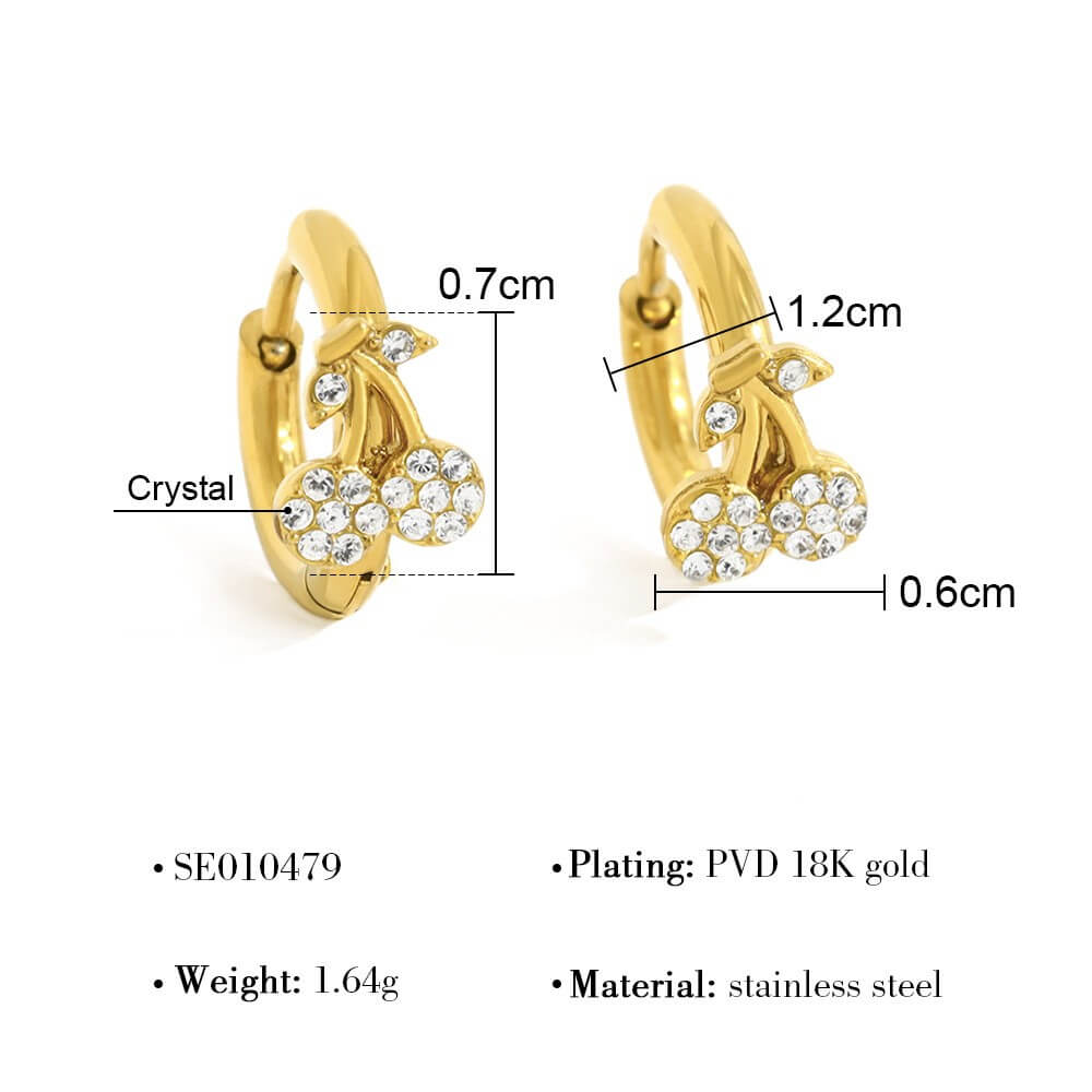 Crystal Charm Huggie Hoop Earrings