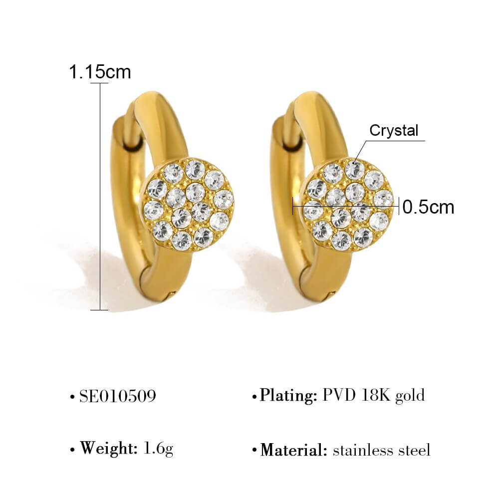 Crystal Charm Huggie Hoop Earrings