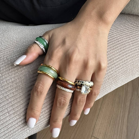 Natural Stone Stackable Rings