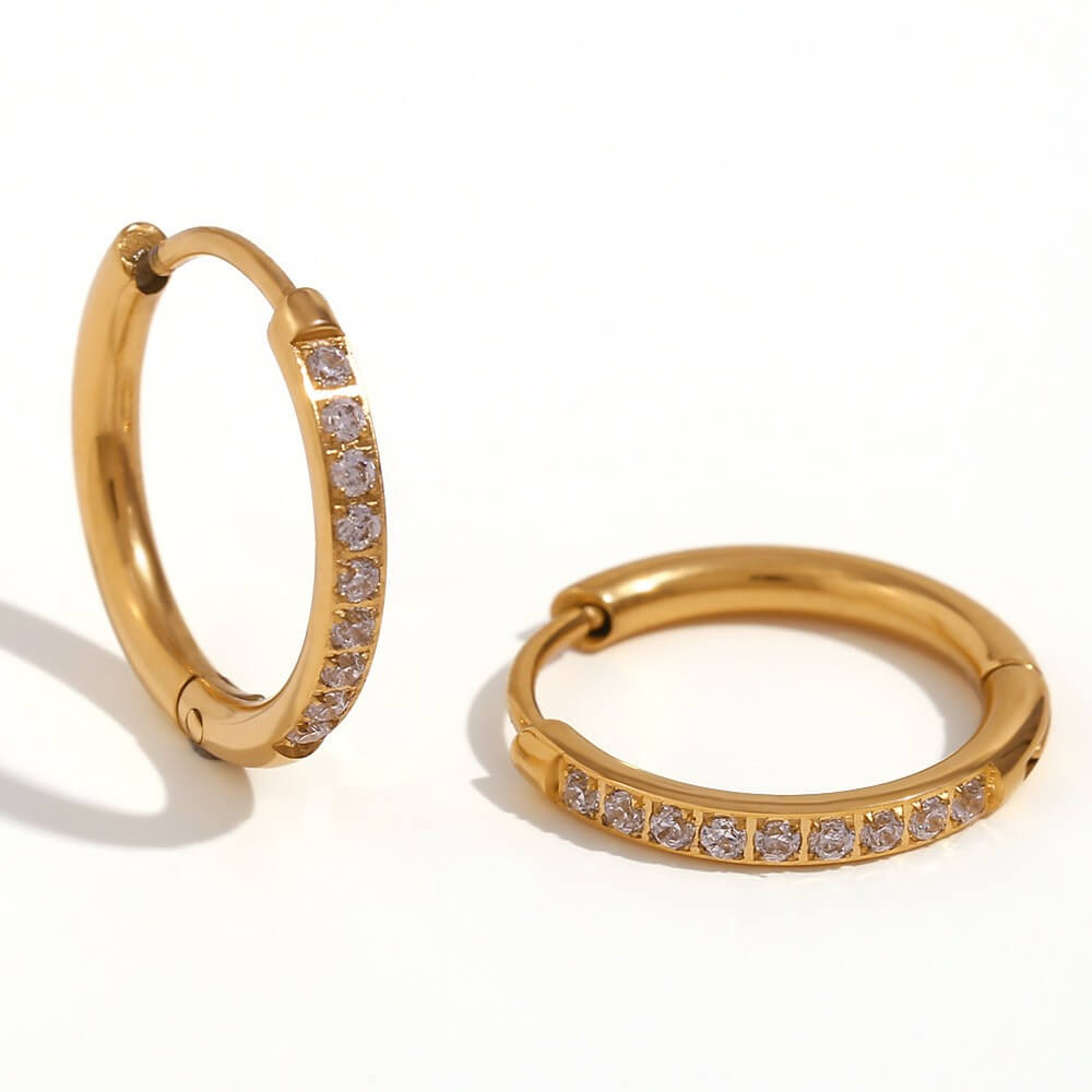 Minimalist Zircon Eternity Huggie Hoops