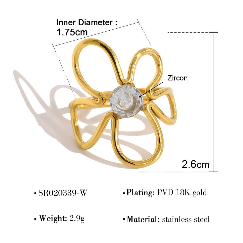 Statement Zircon Stainless Steel Ring