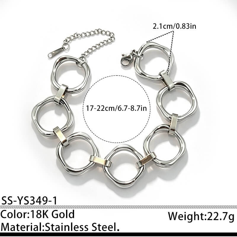 18K Gold Two-Tone Circle Link Jewelry Collection