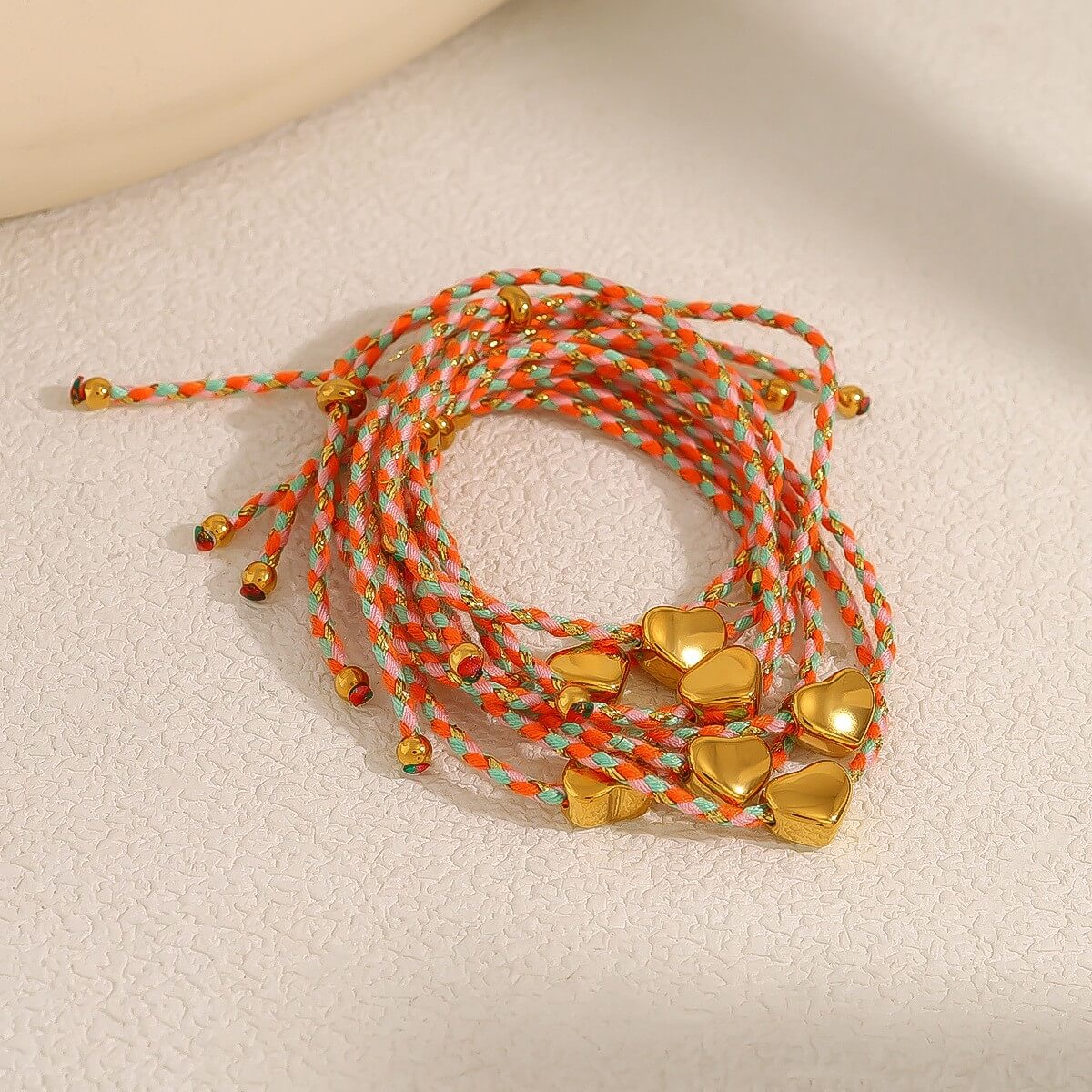 Braided Heart Cord Bracelet