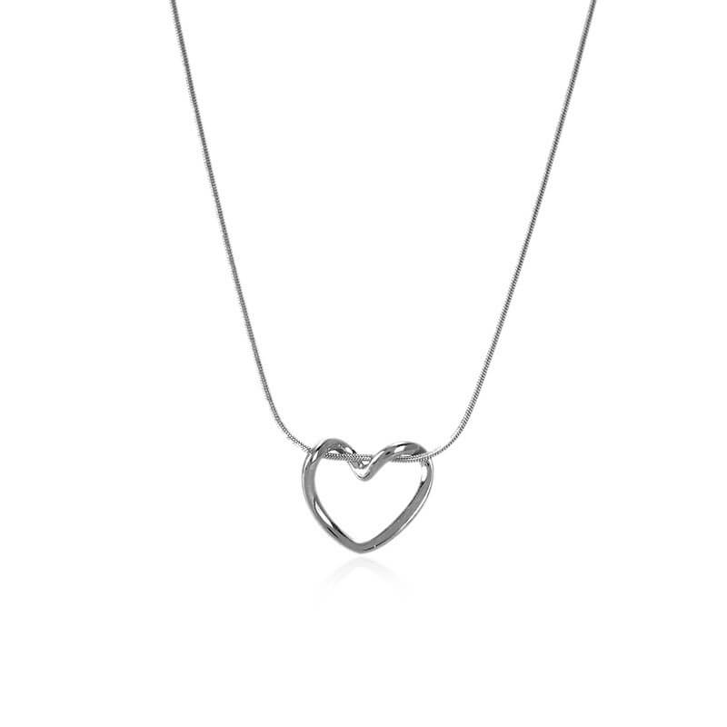 Waterproof Hollow Heart Snake Chain Necklace
