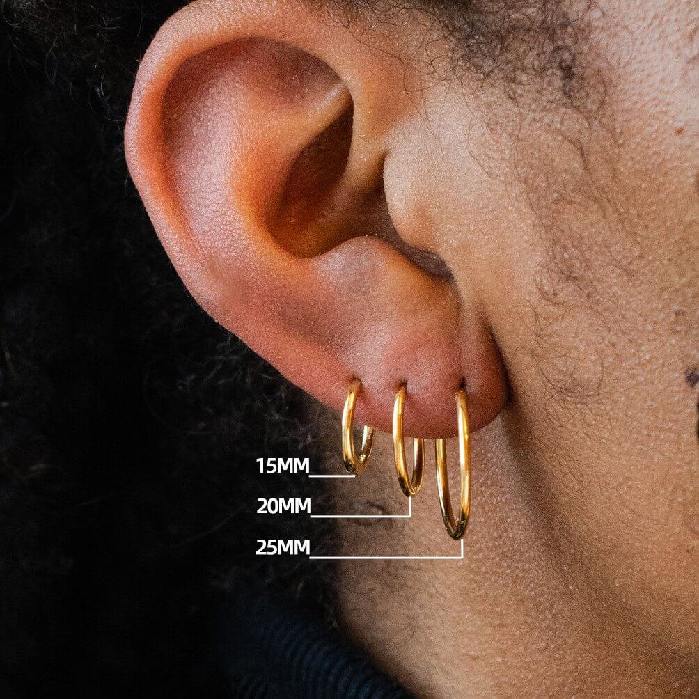 Classic Minimalist Gold Hoop Earrings - 18K Gold Plated Brass