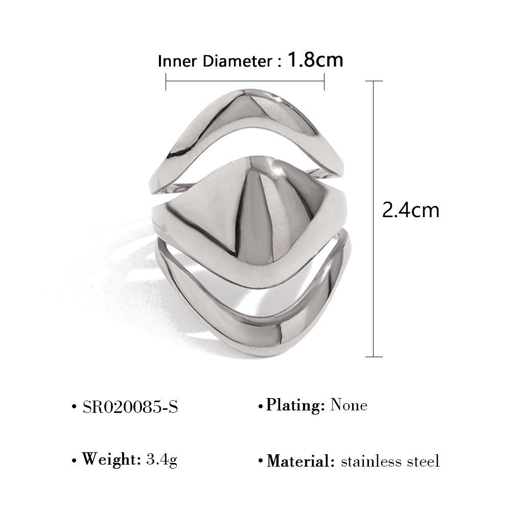 Chunky Liquid Metal Open Statement Ring