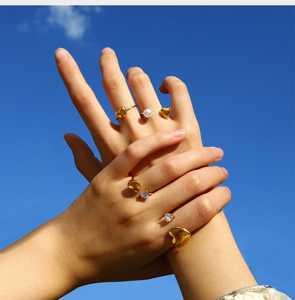 Romantic Puffed Heart Open Ring