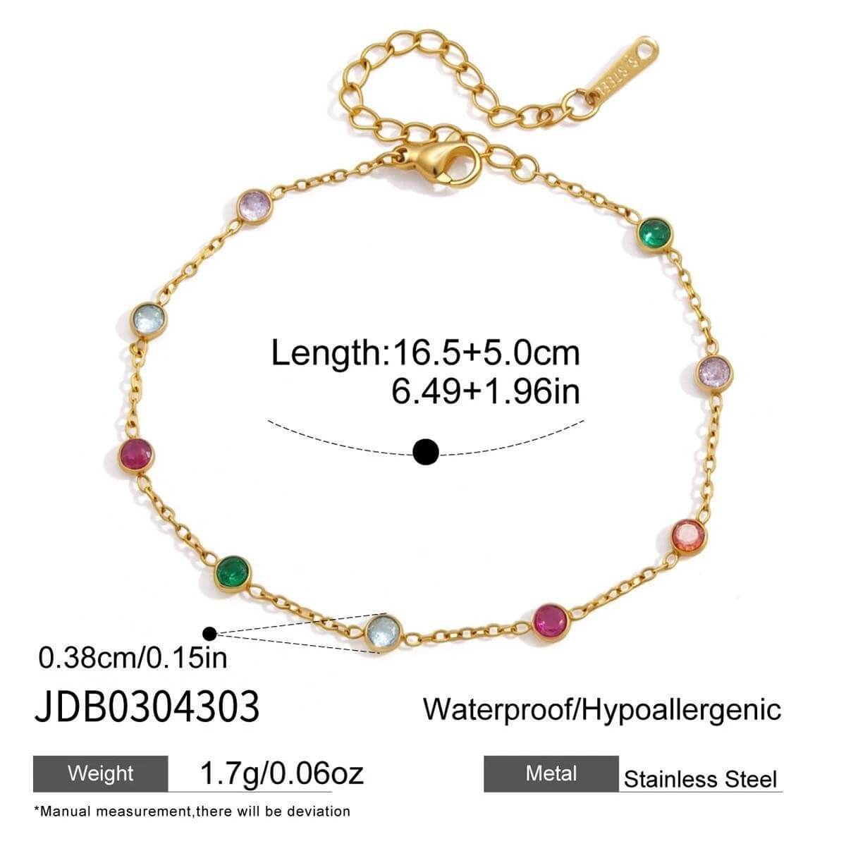 Colorful Zircon Layered Bracelets