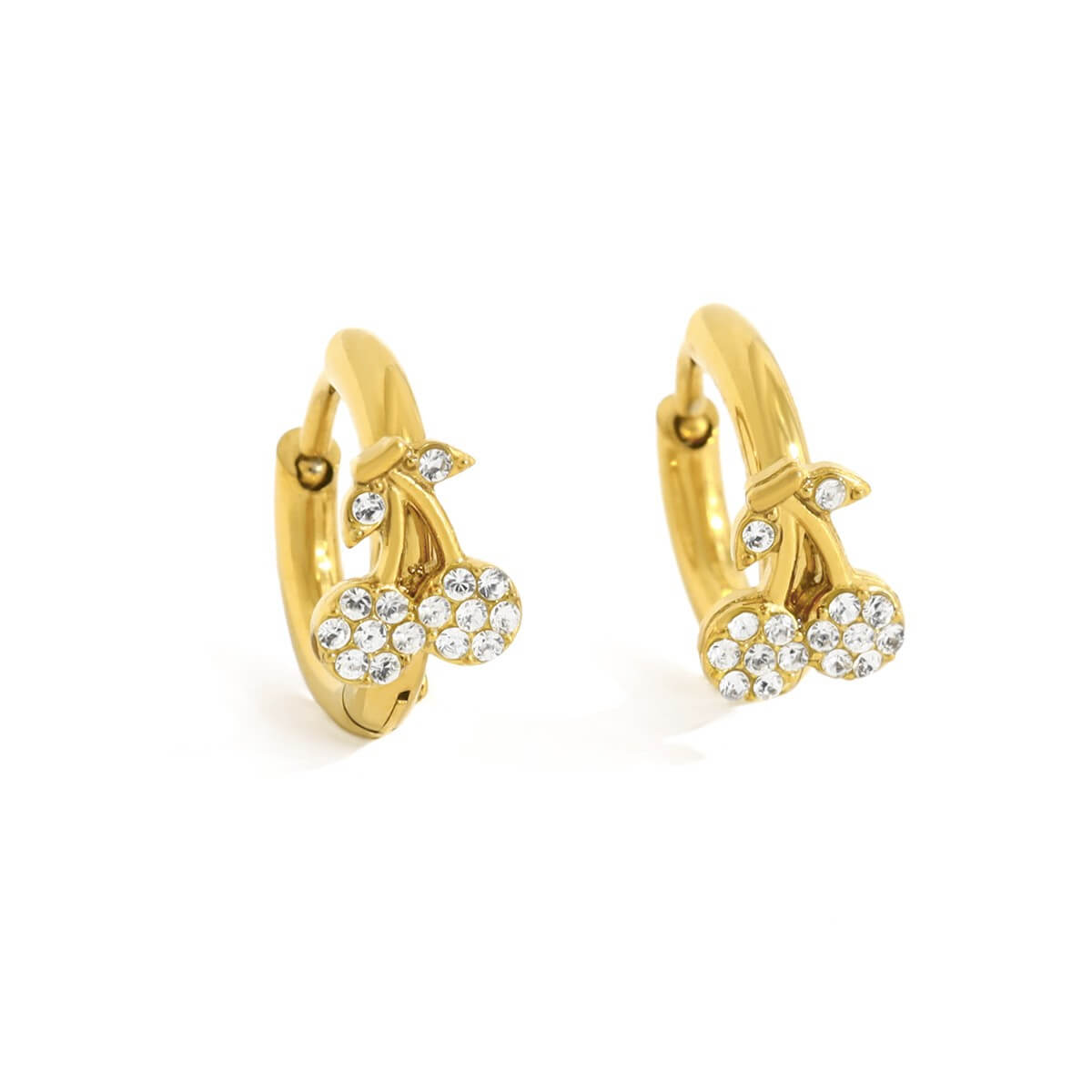 Crystal Charm Huggie Hoop Earrings